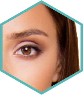 Hexagon crop of a woman's eye area for Morpheus8 skin remodelling in Amsterdam
